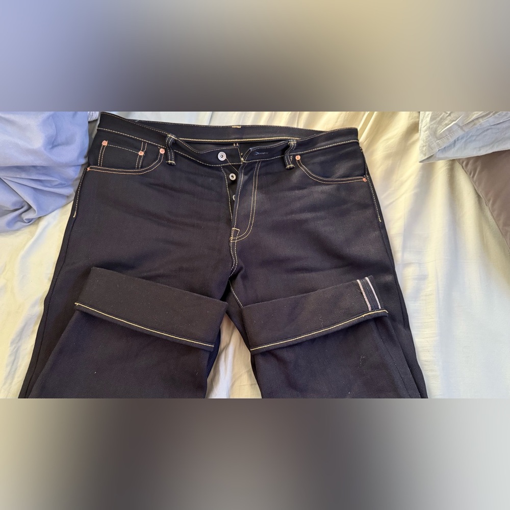 Iron Heart 634 XHSib 25oz Indigo Black Selvedge Straight Denim Jeans 40x36 - Picture 6 of 8